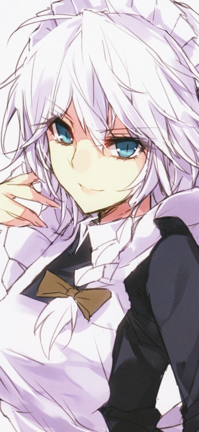 Anime Touhou, Sakuya Izayoi, 1080x2340