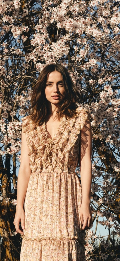 Celebrity Ana de Armas, Brunette, Dress, Blossom, Actress, Cuban, 1080x2340