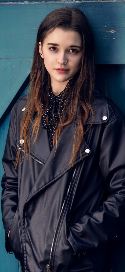 Women Model, Brown Eyes, Leather Jacket, Brunette, 1080x2340
