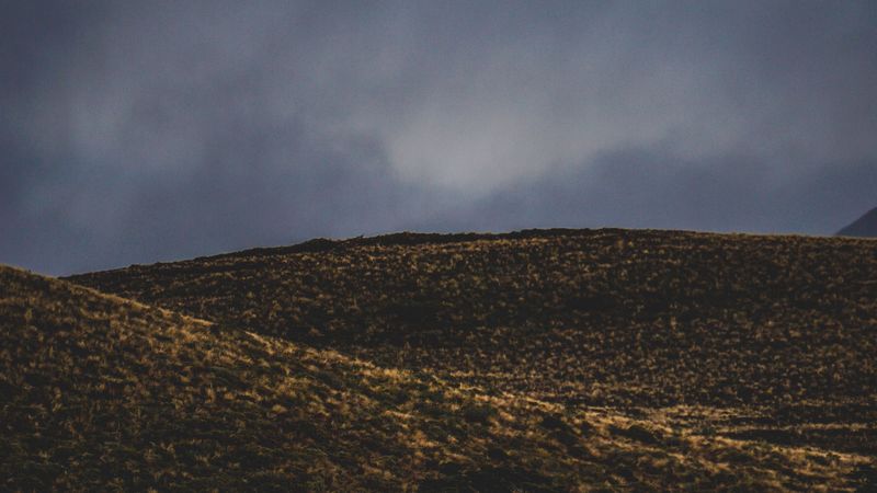 hill, grass, horizon, sky, 4k