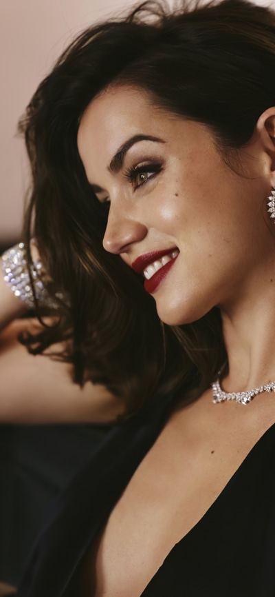 Celebrity Ana de Armas, Brunette, Earrings, Cuban, Lipstick, Actress, 1080x2340