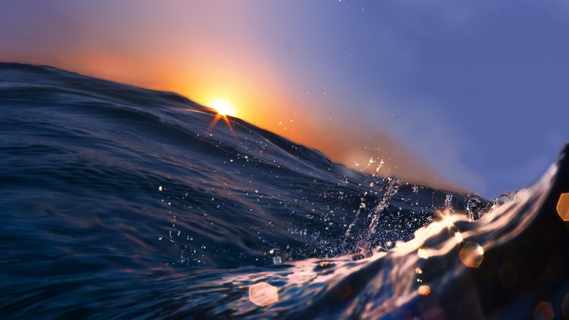 Sea, 4k, Ocean, Water, sunset, sunrise, blue, rays