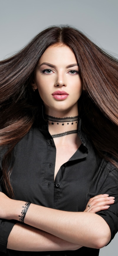 Women Model, Long Hair, Black Hair, 1080x2340