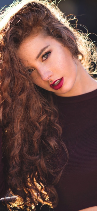 Women Model, Lipstick, Redhead, 1080x2340