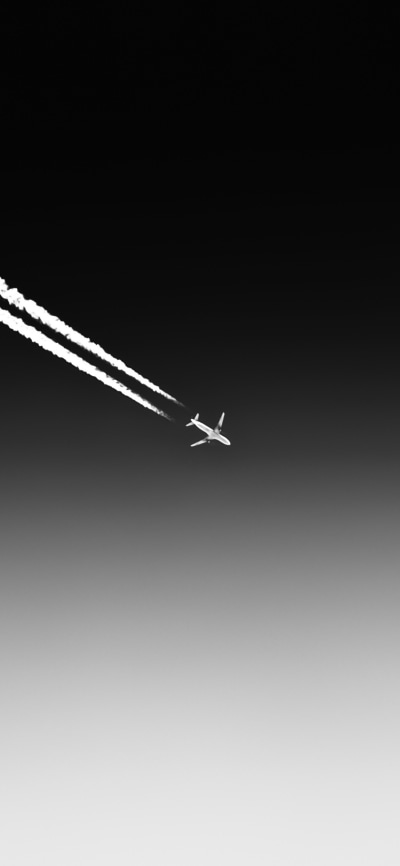 Vehicles Aircraft, Sky, Black and White, Minimalist, Smoke, Passenger Plane, 1080x2340