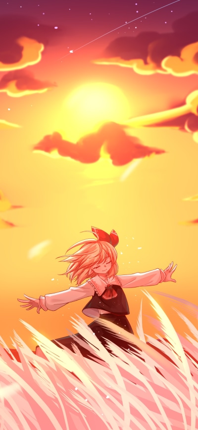 Anime Touhou, Blonde, Rumia (Touhou), 1080x2340