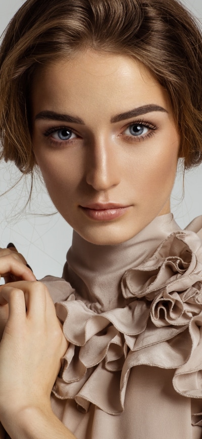 Women Model, Blue Eyes, Brunette, 1080x2340