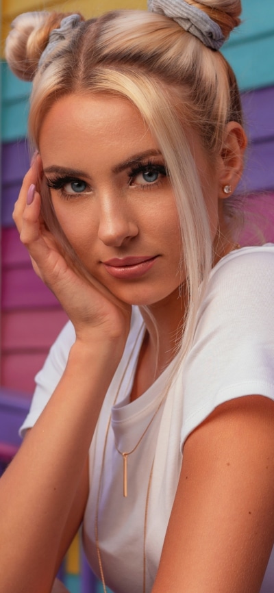 Women Model, Blonde, Blue Eyes, 1080x2340