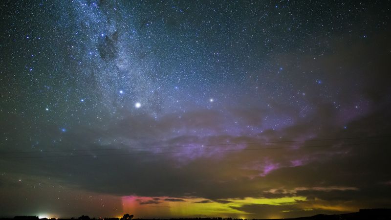 northern lights, space, starry sky, 4k