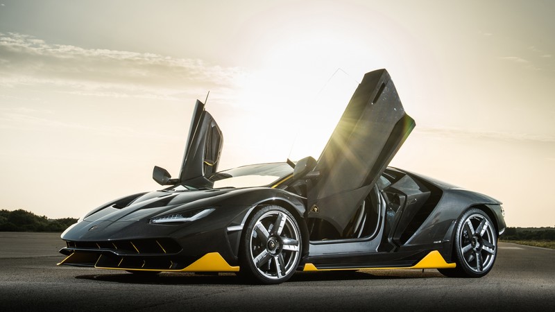 Lamborghini Centenario coupe, supercar, black