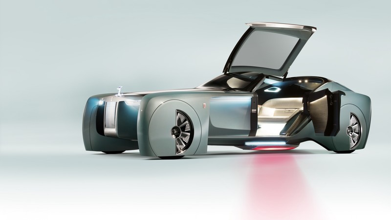 Rolls-Royce Vision Next 100, future cars, futurism, silver
