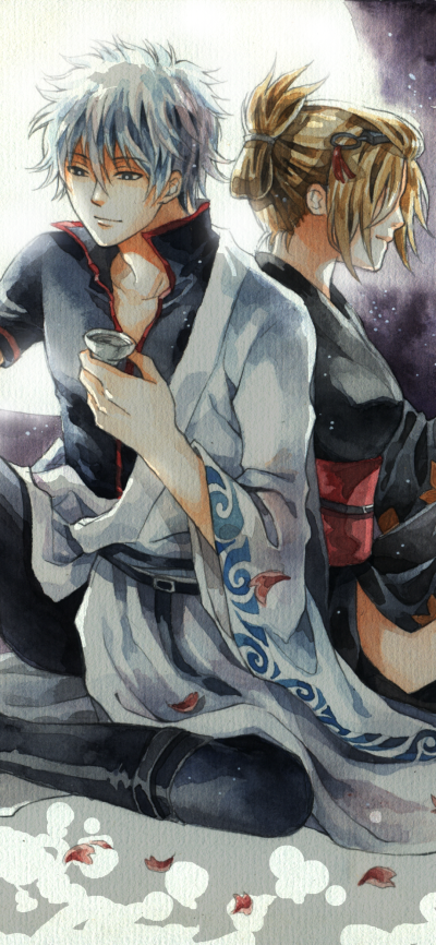 Anime Gintama, Gintoki Sakata, Tsukuyo (Gintama), 1080x2340
