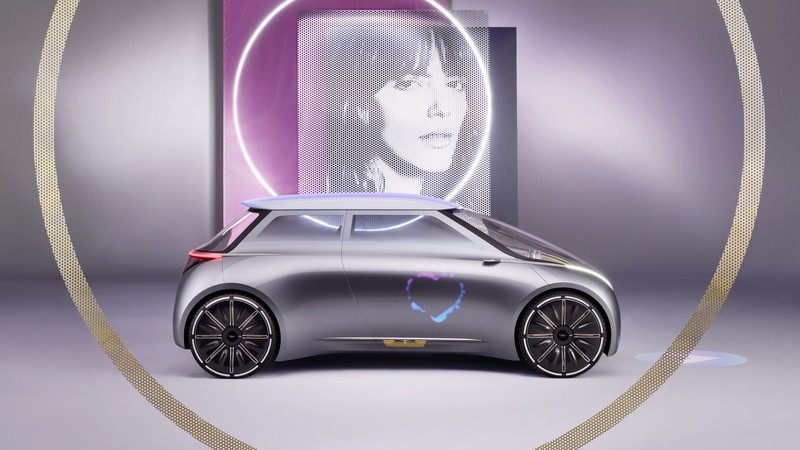 Mini Vision Next 100, future cars, futurism, silver