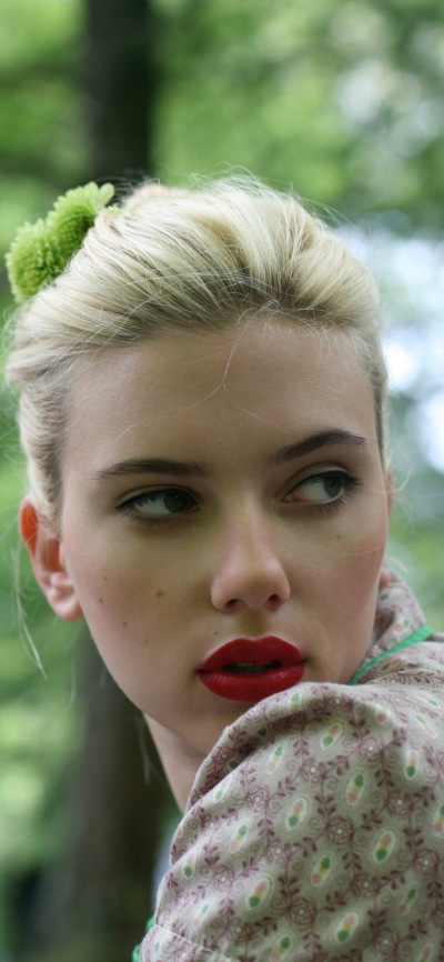 Celebrity Scarlett Johansson, Actress, American, Blonde, Bokeh, Face, 1080x2340