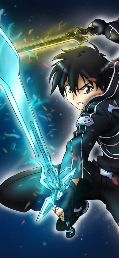 Anime Sword Art Online, Kazuto Kirigaya, Kirito (Sword Art Online), 1080x2340