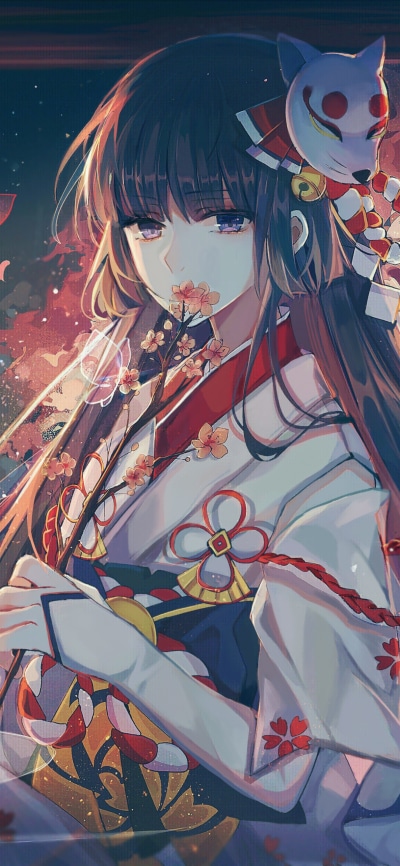 Anime Onmyoji, Yuki Onna (Onmyouji), 1080x2340