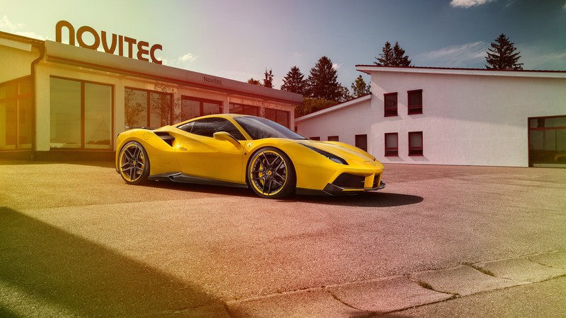 NOVITEC ROSSO Ferrari 488 gtb, supercar, yellow, speed