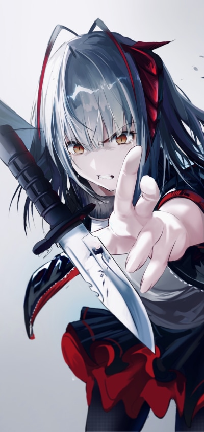 Video Game Arknights, W (Arknights), Knife, 1080x2280