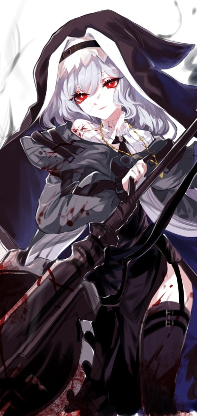 Video Game Arknights, Red Eyes, Specter (Arknights), 1080x2280