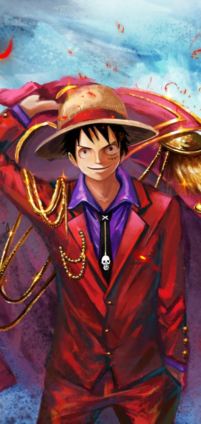 Anime One Piece, Monkey D. Luffy, 1080x2280
