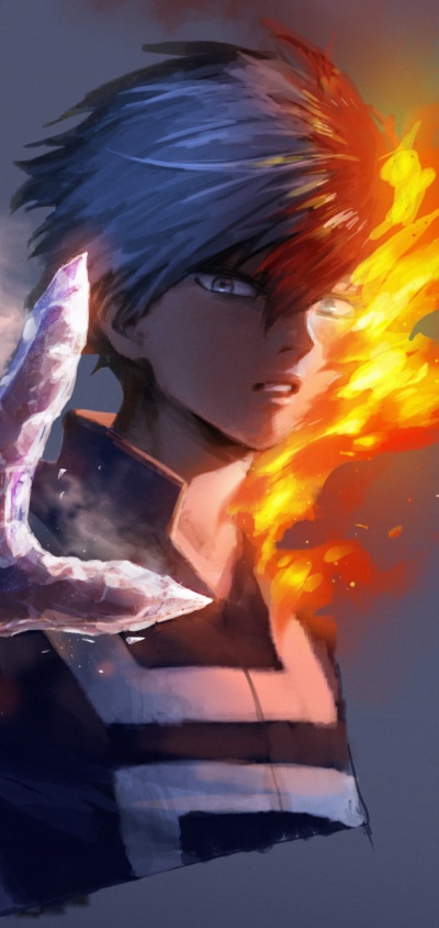 Anime My Hero Academia, Hand, Shoto Todoroki, 1080x2280