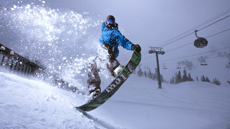 Extreme snowboarding, winter, jump, snow