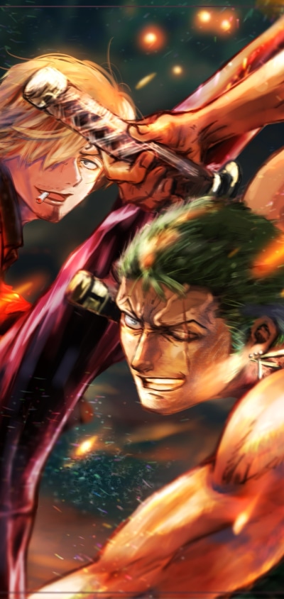 Anime One Piece, Sanji (One Piece), Roronoa Zoro, 1080x2280