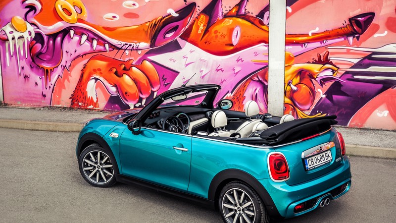 Mini cooper s cabrio, mini, blue