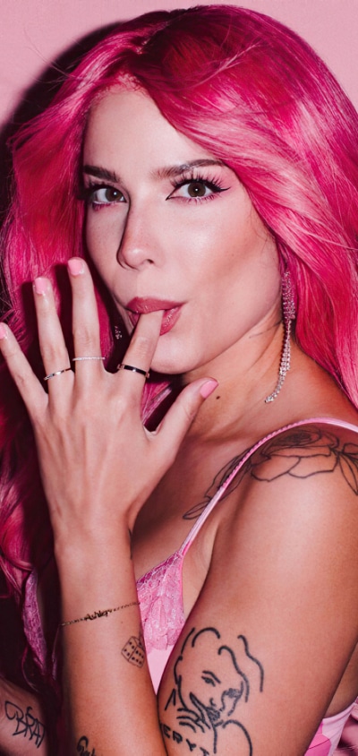 Music Halsey, Pink Hair, Halsey (Singer), Singer, Long Hair, American, 1080x2280
