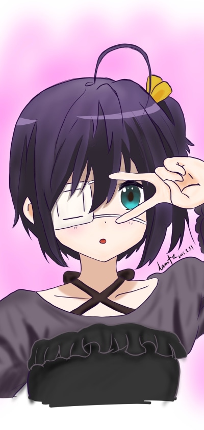 Anime Love, Chunibyo and Other Delusions, Rikka Takanashi, 1080x2280