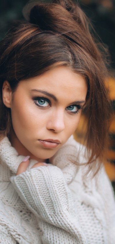 Women Model, Blue Eyes, Brunette, 1080x2280