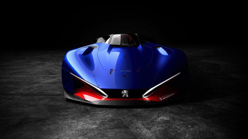 Peugeot L500 R HYbrid, supercar, blue