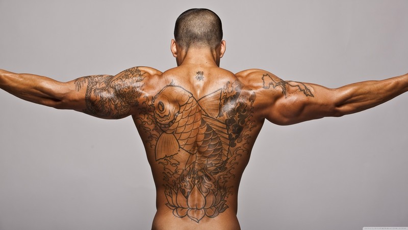 Bodybuilding, motivation, Training, back, tatoo