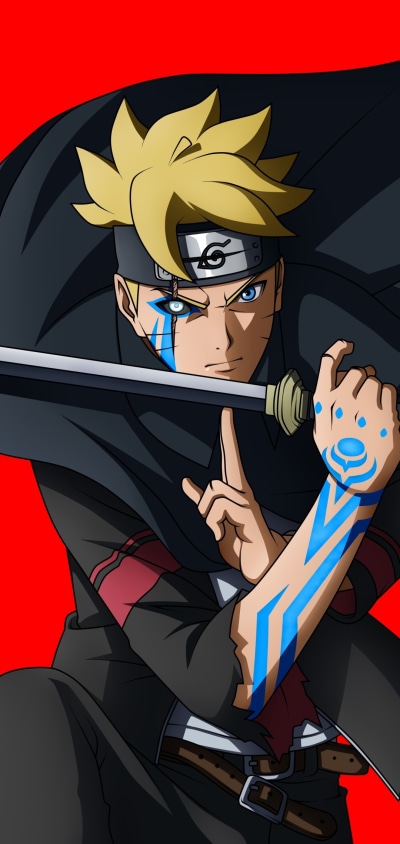 Anime Boruto, Blue Eyes, Weapon, Boruto Uzumaki, Boruto (Anime), 1080x2280