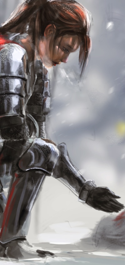 Fantasy Knight, Woman Warrior, Armor, 1080x2280