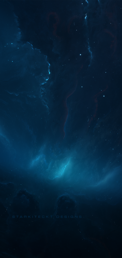 Sci Fi Nebula, Blue, Space, Stars, 1080x2280