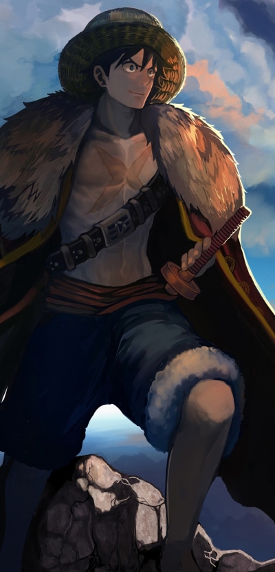 Anime One Piece, Monkey D. Luffy, 1080x2246