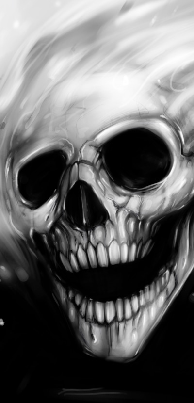 Comics Ghost Rider, Creepy, Skull, 1080x2246