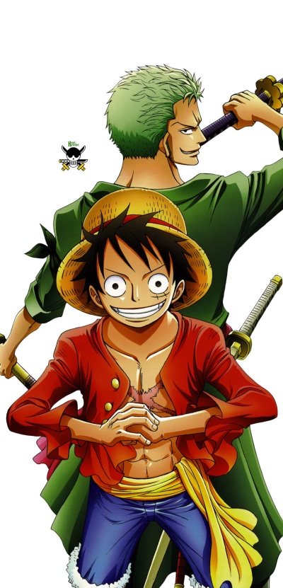 Anime One Piece, Roronoa Zoro, Monkey D. Luffy, 1080x2246