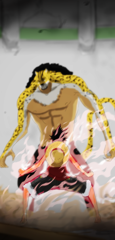 Anime One Piece, Rob Lucci, Monkey D. Luffy, 1080x2246