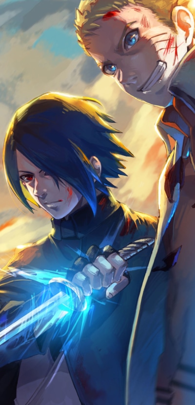 Anime Boruto, Naruto Uzumaki, Sasuke Uchiha, 1080x2246
