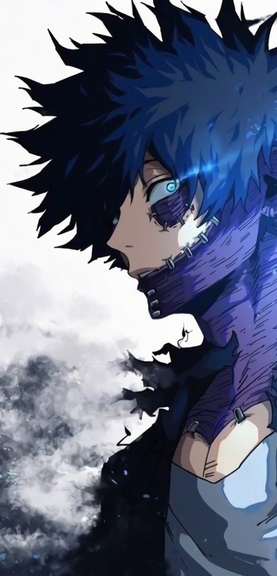 Anime My Hero Academia, Blue Eyes, Dabi (Boku No Hero Academia), Scar, Black Hair, 1080x2246