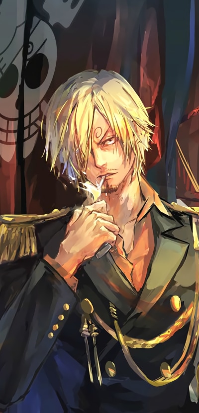 Anime One Piece, Blonde, Sanji (One Piece), Smoking, 1080x2246