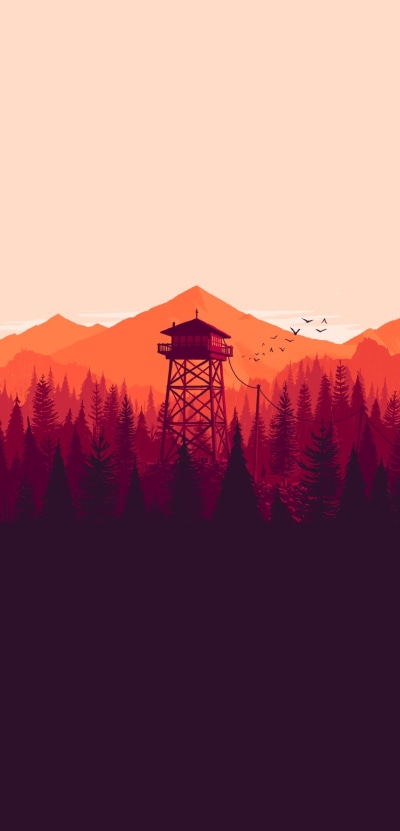Video Game Firewatch, Tower, 1080x2246