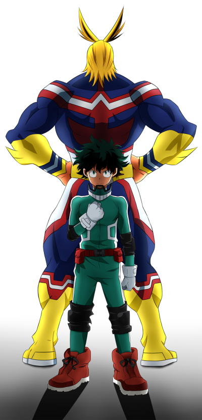 Anime My Hero Academia, Izuku Midoriya, All Might, 1080x2246