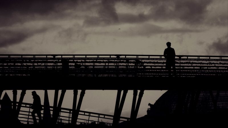 lonely, loneliness, silhouette, bw, 4k