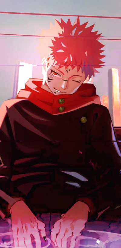 Anime Jujutsu Kaisen, Yuji Itadori, Sukuna (Jujutsu Kaisen), 1080x2220