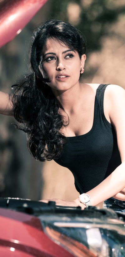 Women Model, Long Hair, Black Hair, Shorts, 1080x2220
