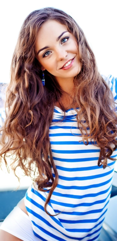 Women Model, Blue Eyes, Brunette, Long Hair, 1080x2220