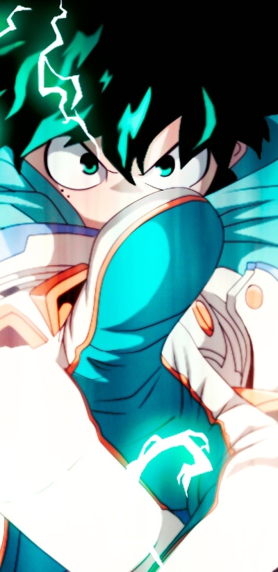 Anime My Hero Academia, Green Hair, Green Eyes, Izuku Midoriya, 1080x2220